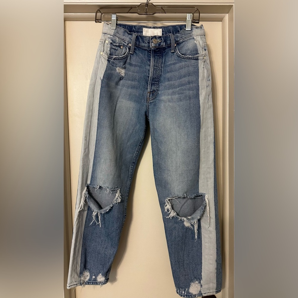 Mother Superior Light Wash Distressed Jeans - Picture 1 of 4